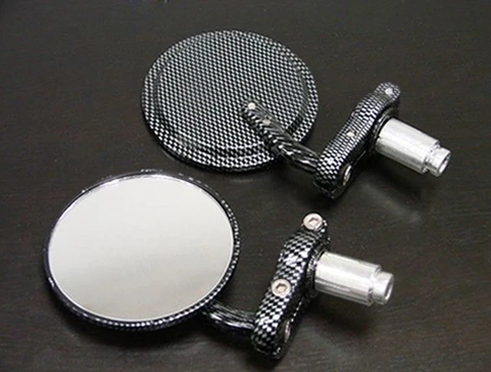 Brand new Black / Carbon Fiber Bar End Mirrors Round 3&quot Convex Mirror 7/8&quot For Suzuki GN 125 250 400 650 | Автомобили и
