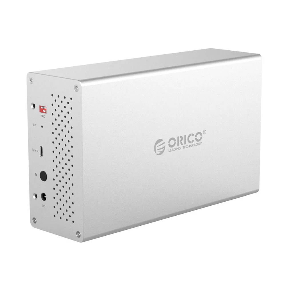 Жесткий диск ORICO 2 Bay USB C с поддержкой Raid 20 ТБ из алюминиевого сплава 6 Гбит/с корпус