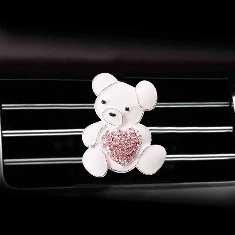 Инкрустация водяного сверла Love bear автомобильный Кондиционер на выходе запах, автомобильный освежитель автомобильные аксессуары для интерьера автомобильный аромат - Название цвета: Pink Diamond