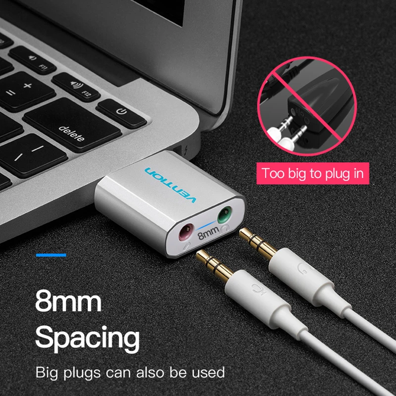 Vention мини внешний usb звуковой интерфейс USB до 3 5 мм адаптер для подключения