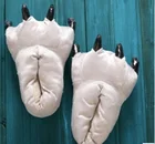 Зимние теплые мягкие тапочки для женщин и мужчин; детская обувь с забавными животными; рождественские тапочки-монстры когти; домашние тапочки на плоской подошве