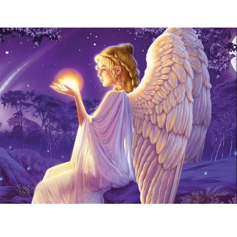 5D full square diy hand made diamond embroidery mosaic painting kits wall cross sticker angel picture home decor | Дом и сад