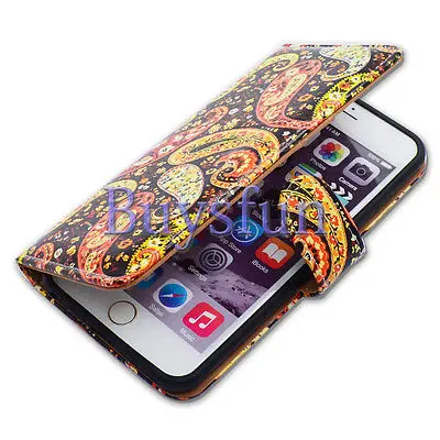 Bcov Марка Пейсли Цветок Лист Кожаный Бумажник Чехол Для iPhone 6 S 100023002|wallet money|wallet