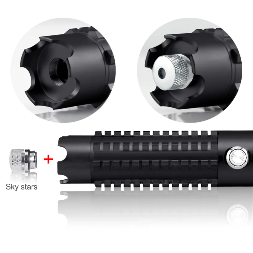 Самый мощный 10 миль 1 Вт 520нм портативный Фокусируемый Зеленый лазерный указатель