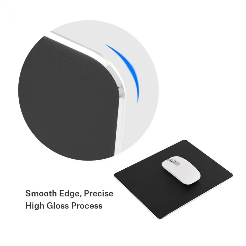 22*18 см Алюминий сплав Нескользящая игровая Мышь коврик Двусторонняя для офиса