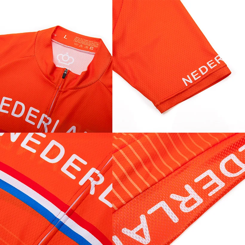 Summer Pro Team NEDERLAND Cycling Jersey Bib Set MTB Uniform Bicycle Clothing Bike Wear Clothes Mens Short Maillot Culotte