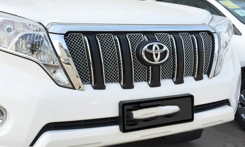Передняя решетка из нержавеющей стали передняя вставка для Toyota Land Cruiser Prado FJ150 2014