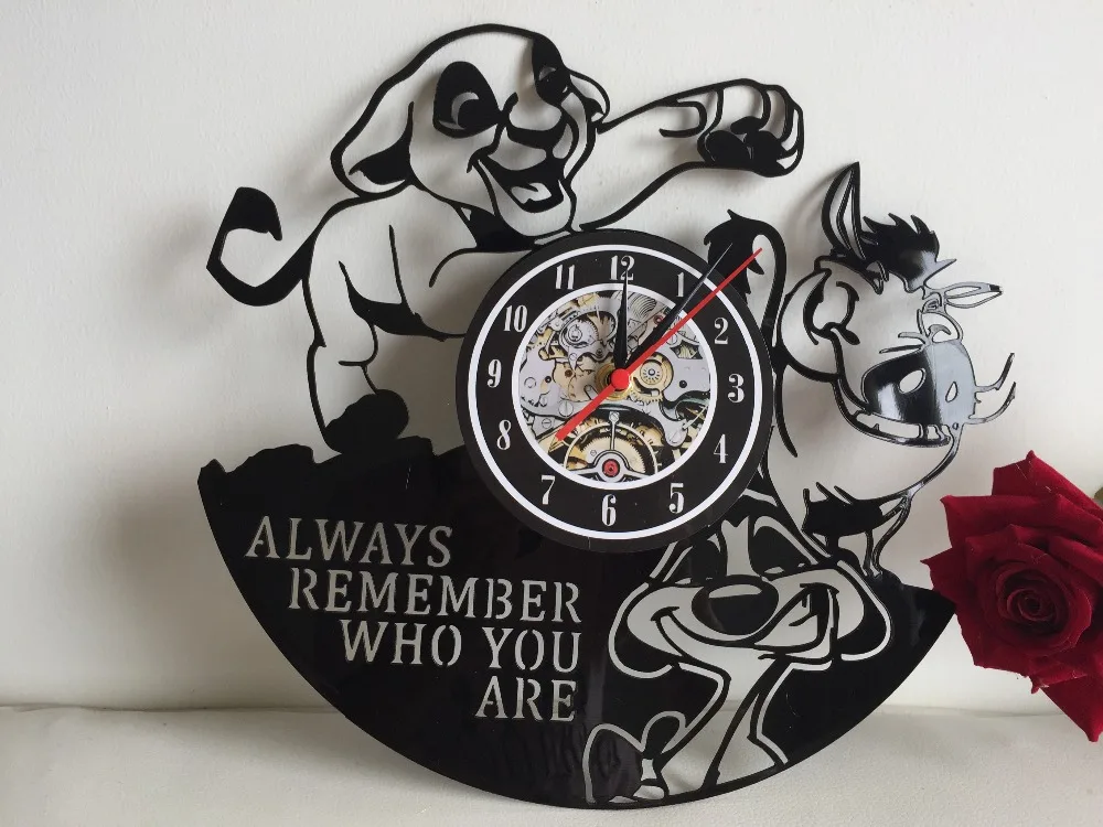 Большие настенные часы Король Лев Симба виниловая запись duvar saati reloj-украсьте свой