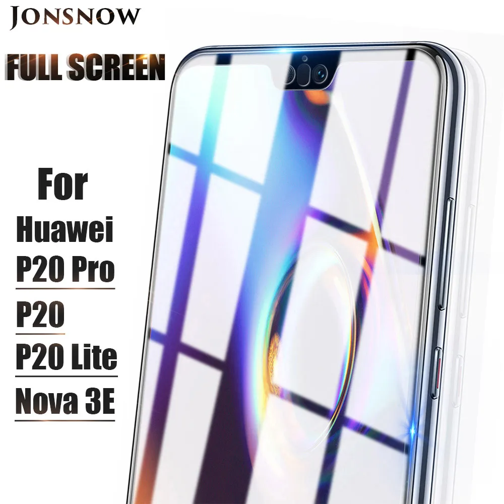 Закаленное Стекло для Huawei P20 Lite полный Экран обтянутый взрывозащищенные фильм