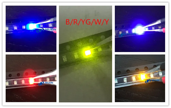 5 цветов X 20 шт. = 100 SMD 0805 светодисветодиодный супер яркий красный/Y.