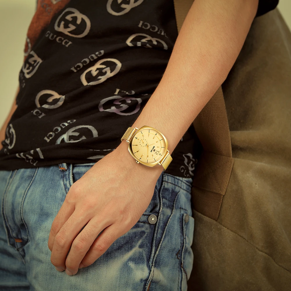 AAA Business Male Watch Luxury Square with Round Special Design for Men Wrist Watches Ultra-thin Steel Quartz Man Clock Brand | Наручные