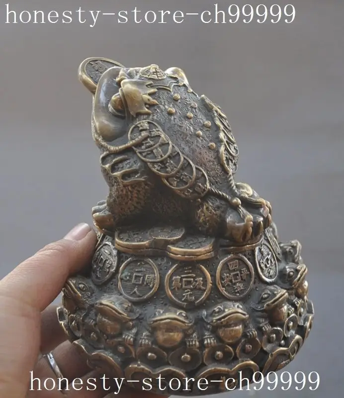 Китайская Бронзовая статуэтка фэн-шуй монета Золотая жаба на удачу | Дом и сад