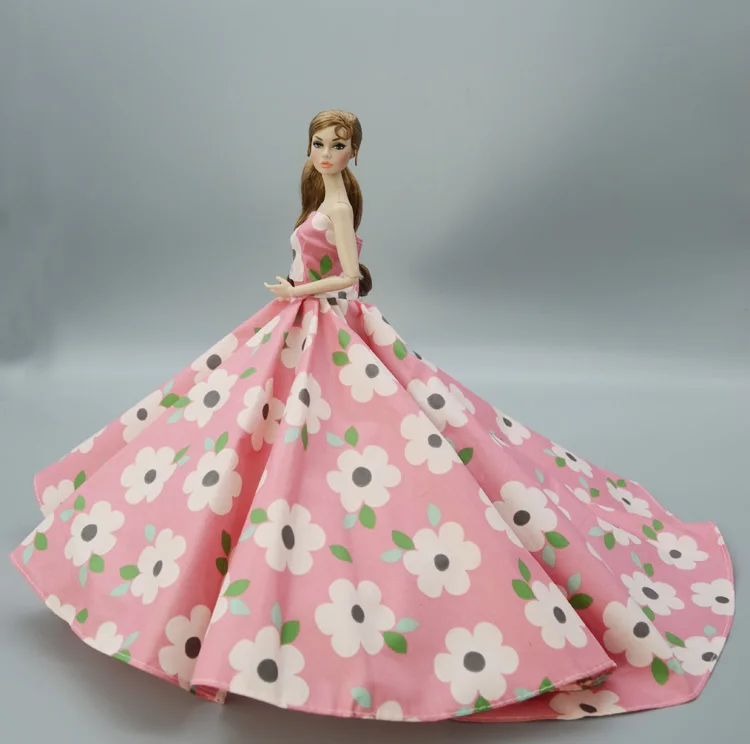 

Pink & White Flower Dress Big Skirt Party Gown Outfit Clothing For 1/6 BJD Xinyi FR ST Barbie Doll gift barbie clothes