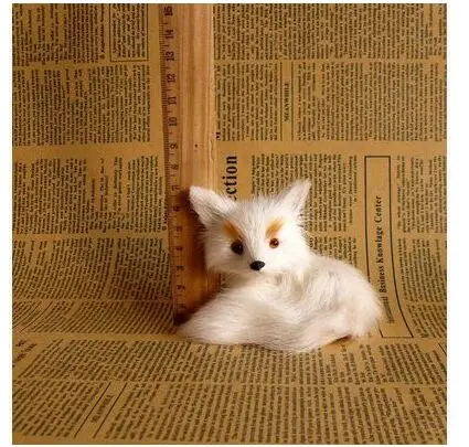 Минимодель Реалистичная игрушка лиса белый Сидящая кукла подарок около 9x7x8cm |