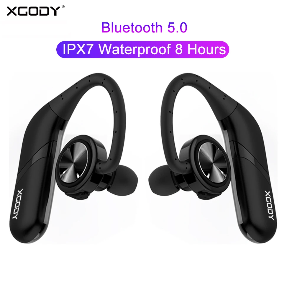 XGODY S800, TWS, Bluetooth 5,0, наушники, ушные крючки, IPX7, водонепроницаемые, беспроводные наушники, гарнитура с микрофоном для iphone, xiaomi
