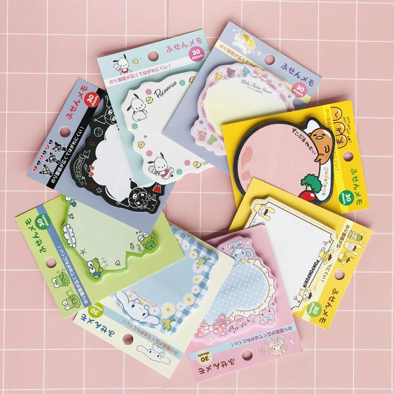 30 pages /Pack Melody Frog Dog Twin Stars Memo Pads Sticky Notes Student Stationery