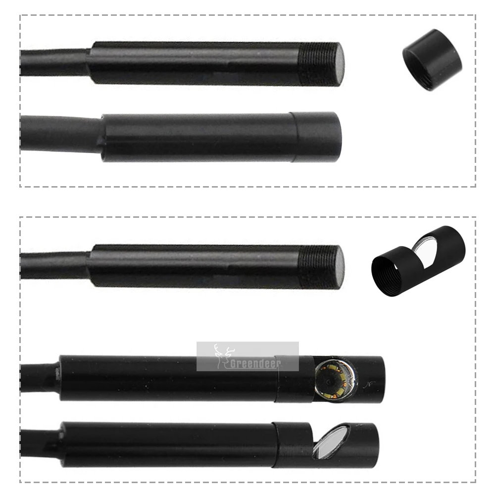 IP67 USB Endoscope Inspection Camera 6Led 7mm led Waterproof Borescope 7M Mini Video Snake | Безопасность и защита