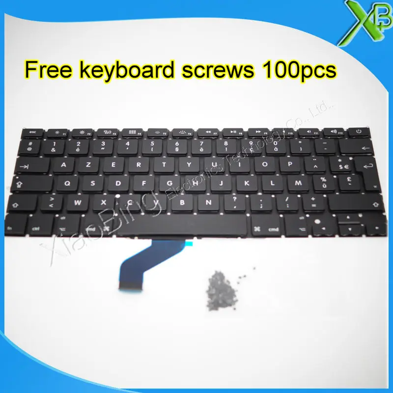 Совершенно новая Французская клавиатура AZERTY FR + 100 шт. винтов клавиатуры для MacBook