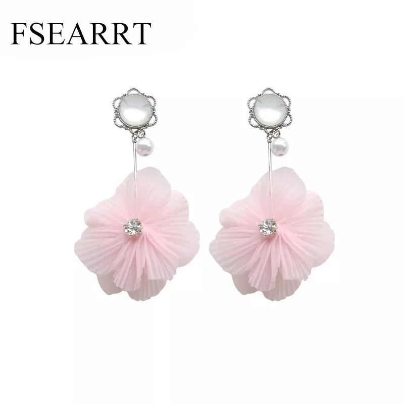 Кружевное платье с цветочным рисунком имитация жемчуга Кристаллические серьги