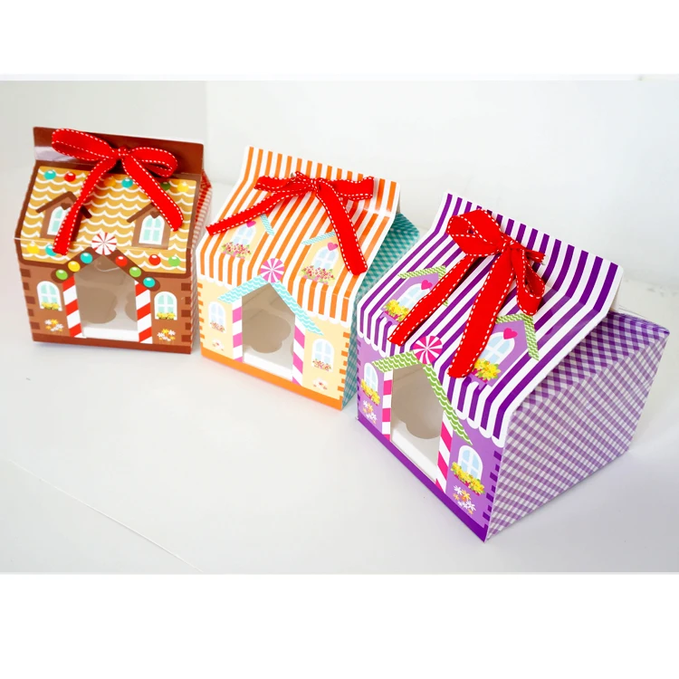 Рождественская коробка для кексов с 4 отверстиями/искусственная кожа/держатель