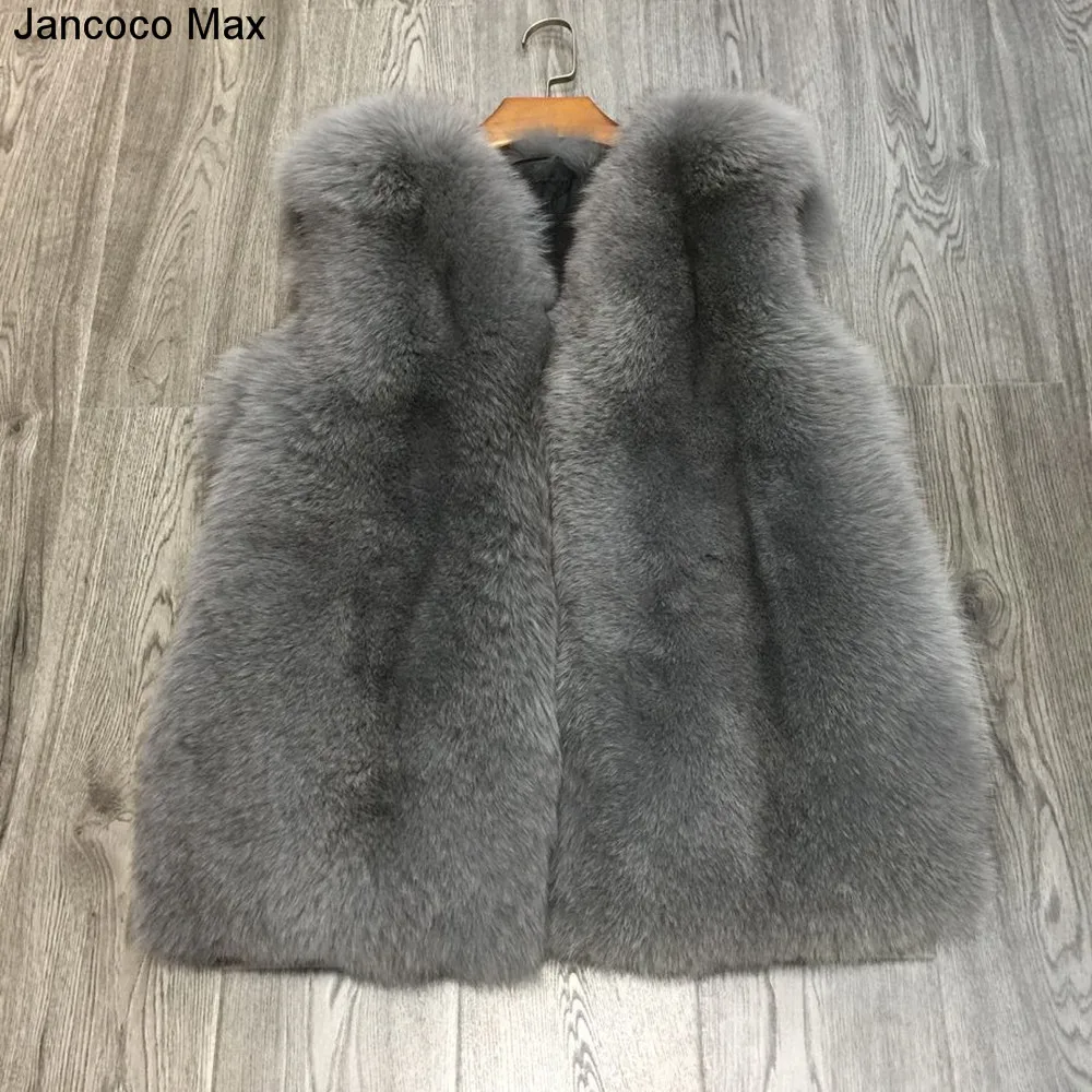 Jancoco Max натуральный мех лисы жилет женская модная жилетка наивысшего качества Зимняя теплая верхняя одежда пальто куртка S7159