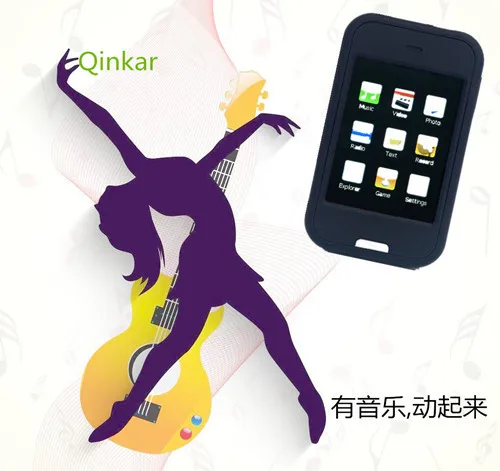 Qinkar 8 ГБ 2.4 дюймов резистивный Сенсорный экран MP3-плееры металлический корпус MP5 FM