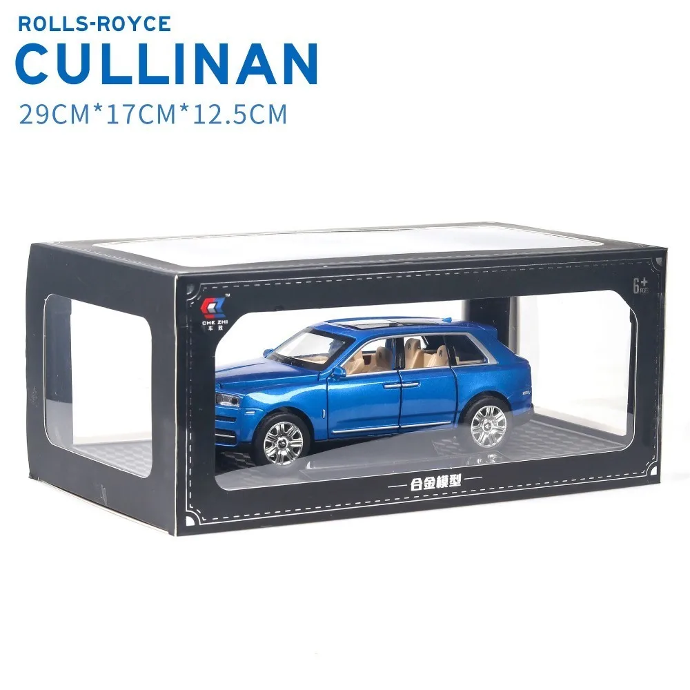 Blue Box B 1:24 Rolls Royce Cullinan, модель автомобиля из сплава, большой размер, имитация внедорожника, металлическая модель автомобиля, светильник со звуком, вытяжка, 6 дверей - Цвет: Blue Box B