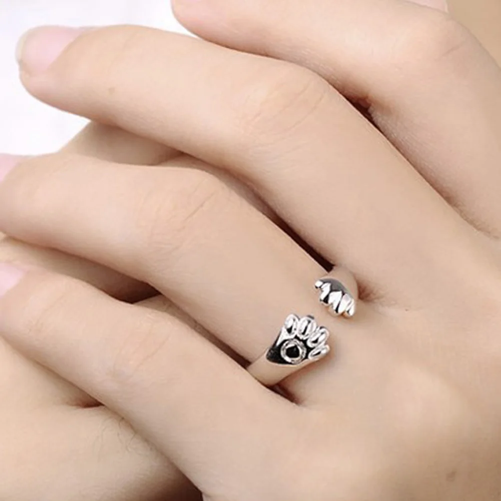 Кольцо с когтями симпатичного кота для девушки/детей серебряное кольцо милыми