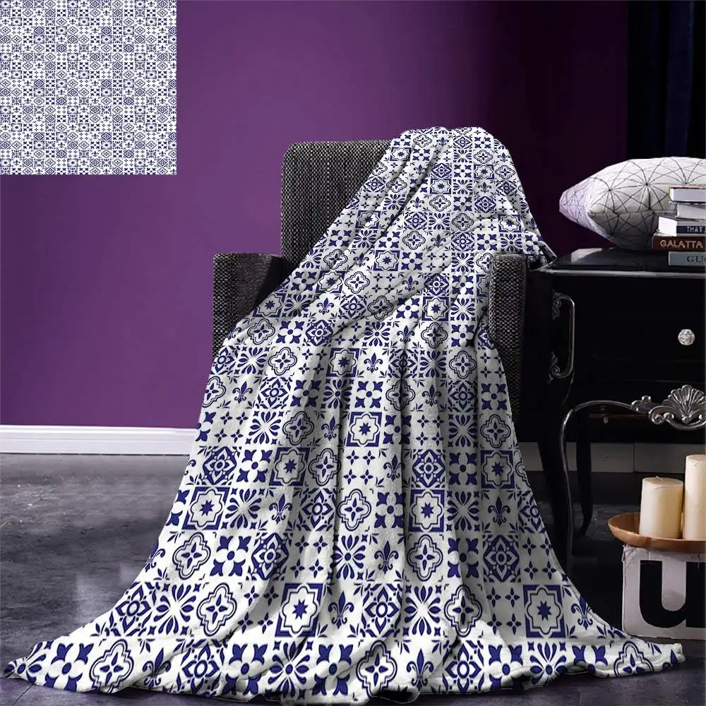 Индиго и белый бросок геометрический узор португальский Azulejo дизайн плитка