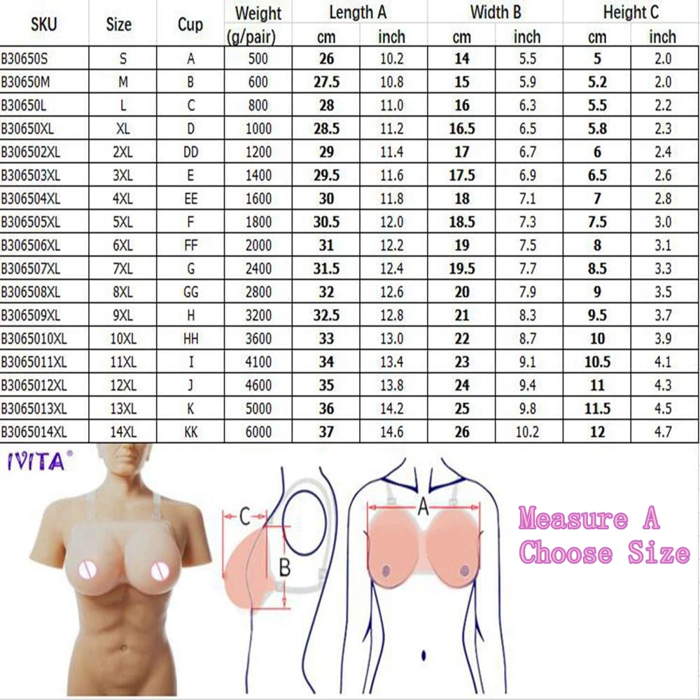 IVITA Realistic Silicone Huge Fake Breast Forms False Boobs For Crossdresser Shemale Transgender Drag Queen Mastectomy Enhancer |