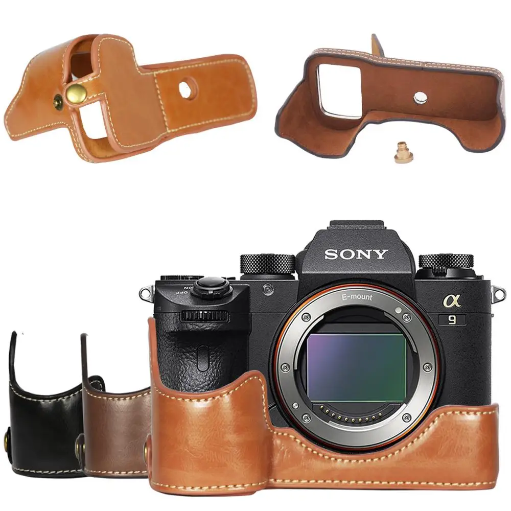 Hlaf тела из искусственной кожи Половина Камера сумка чехол базы для sony ILCE9 Alpha A9 A7R