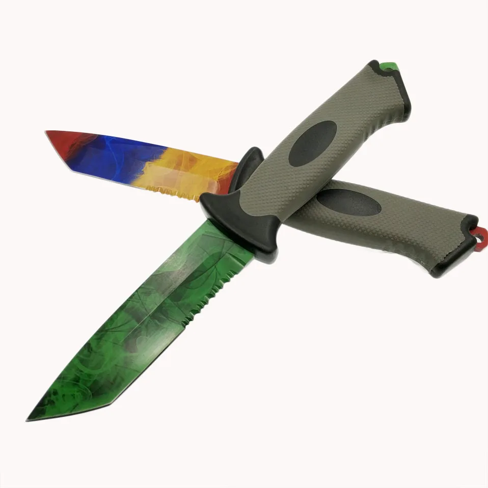 Swayboo настоящий CS: GO прямой нож выцветает счетчик удара фиксированным лезвием Galaxy тактический охотничий fa'de ножи для выживания оболочка