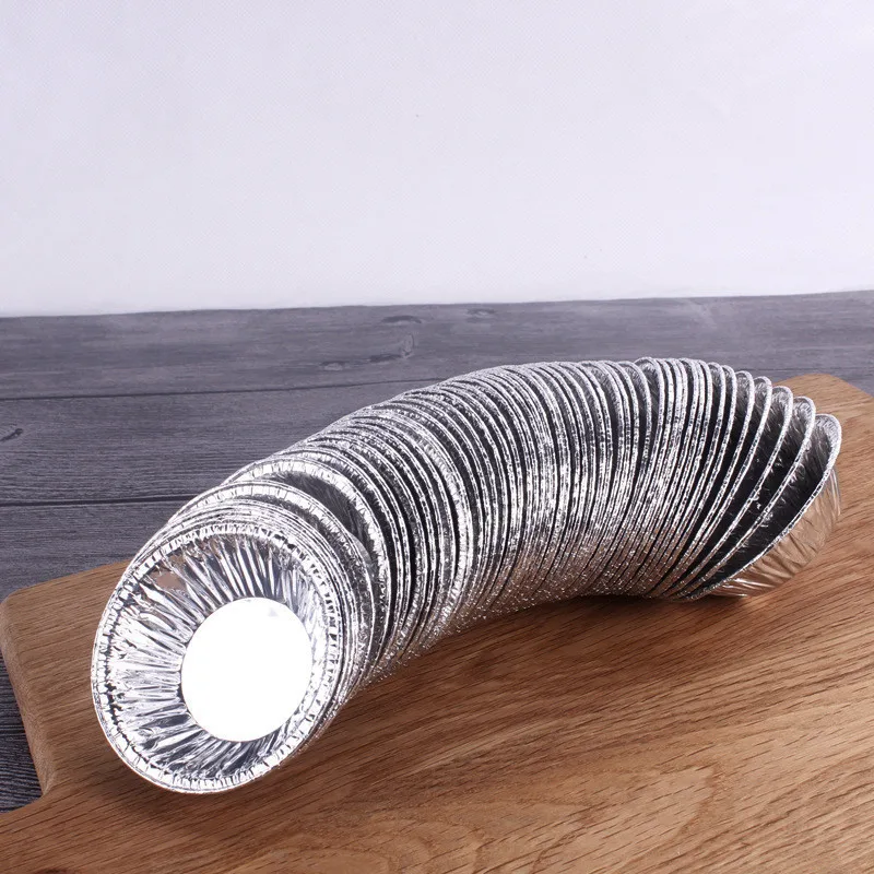 250 шт./лот одноразовая Форма для яиц круглые алюминиевые фольги форма пирогов на