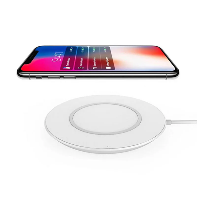 Белый Qi Беспроводной Зарядное устройство зарядного устройства для iphone 8 Plus X samsung