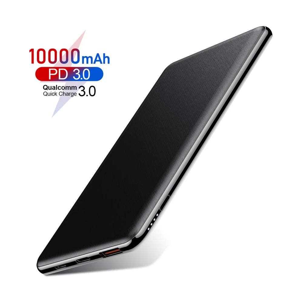ROCK 10000 мАч Внешний аккумулятор 18 Вт PD Быстрая зарядка QC 3,0 внешний аккумулятор портативное зарядное устройство Универсальный мобильный телефон внешний аккумулятор для Xiaomi