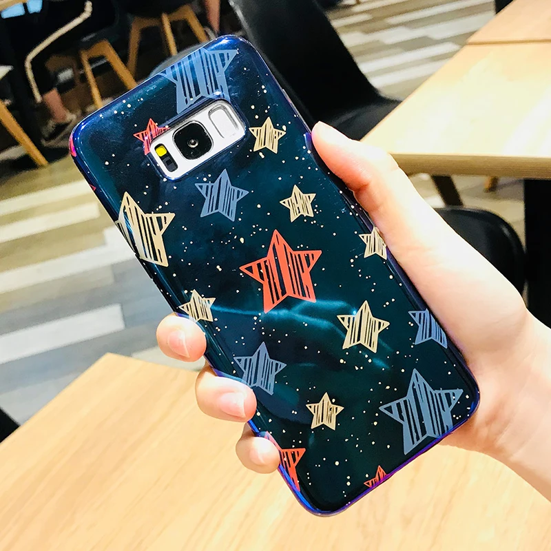 YHBBCASES милые звёзды Blu-Ray Чехлы для Samsung Galaxy S8 S9 S10 Plus мультфильм карамельного цвета