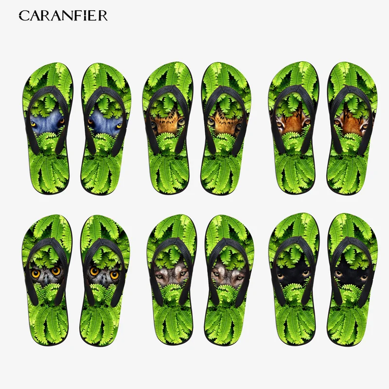 CARANFIER/женские тапочки на плоской подошве с забавными рисунками сезон лето Лидер