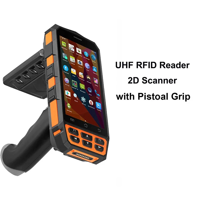 2D UHF Pistol " прочный 4G wifi сборщик мобильных данных Android 7,0 Ручной PDA терминал 1D 2D сканер штрих-кода с пистолетной рукояткой SIM PSAM карты - Цвет: 2D UHF Pistol