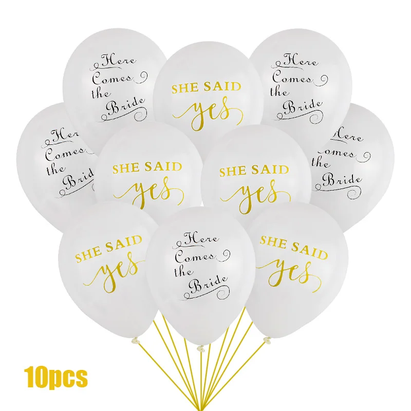 balloon 10pcs 10 шт. только что замужние шары Mr& Mrs латексный Набор Свадебные украшения Помолвочные вечерние принадлежности белые 123 вечерние 10 дюймов - Цвет: balloon 10pcs