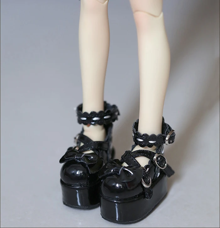 

N01-X002 children handmade toy 1/3 1/4 Doll Accessories BJD/SD doll shoes Lace buckle Platform shoes 1pair