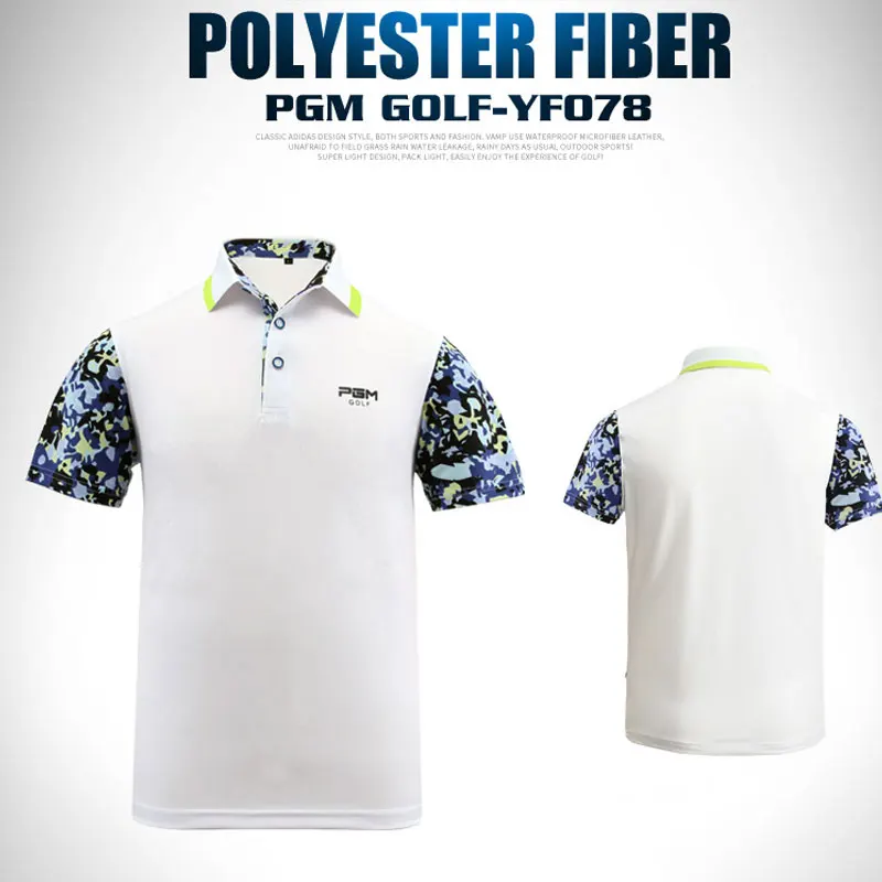 Pgm Golf/топ для мальчиков шорты Летняя дышащая футболка с короткими рукавами гольфа