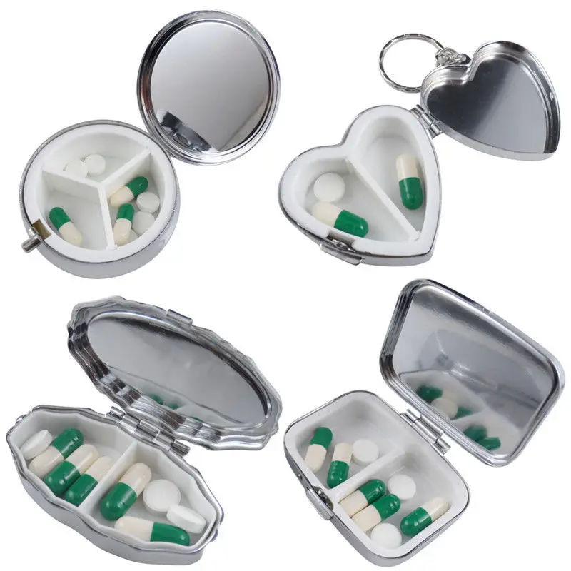 3 ячейки круглый металлический медицинский чехол Портативный прочный контейнер