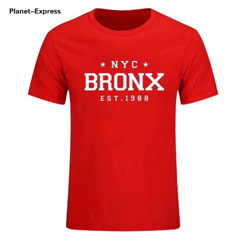 NYC BRONX EST. Футболка с принтом 1988 хлопковая уличная футболка мужская повседневная