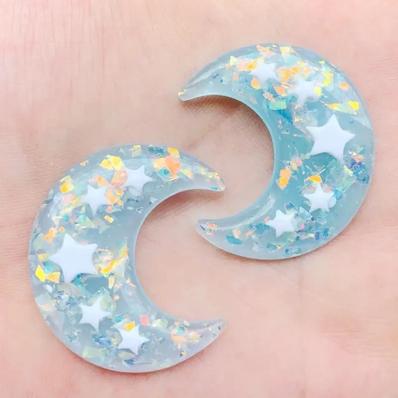 Большой размер 8 шт. 32*37 мм стразы с плоской задней стороной и Луной из смолы