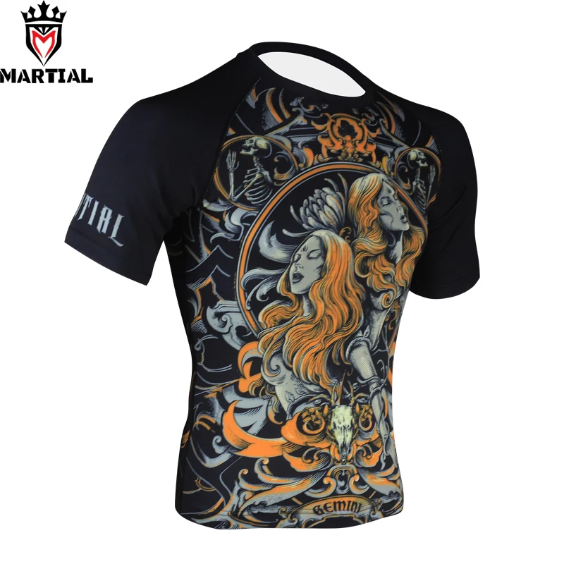 Недорогие боксерские Кофты для mma rashguards от Gemini Мужская быстросохнущая рубашка