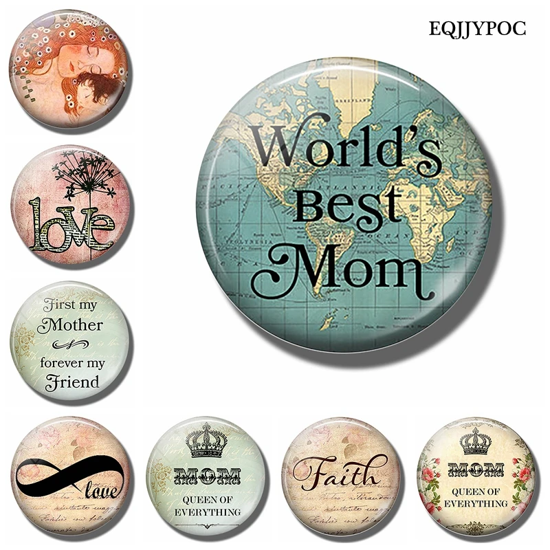 Магнит на холодильник с цитатами Love Mom сувенирные стеклянные магниты для