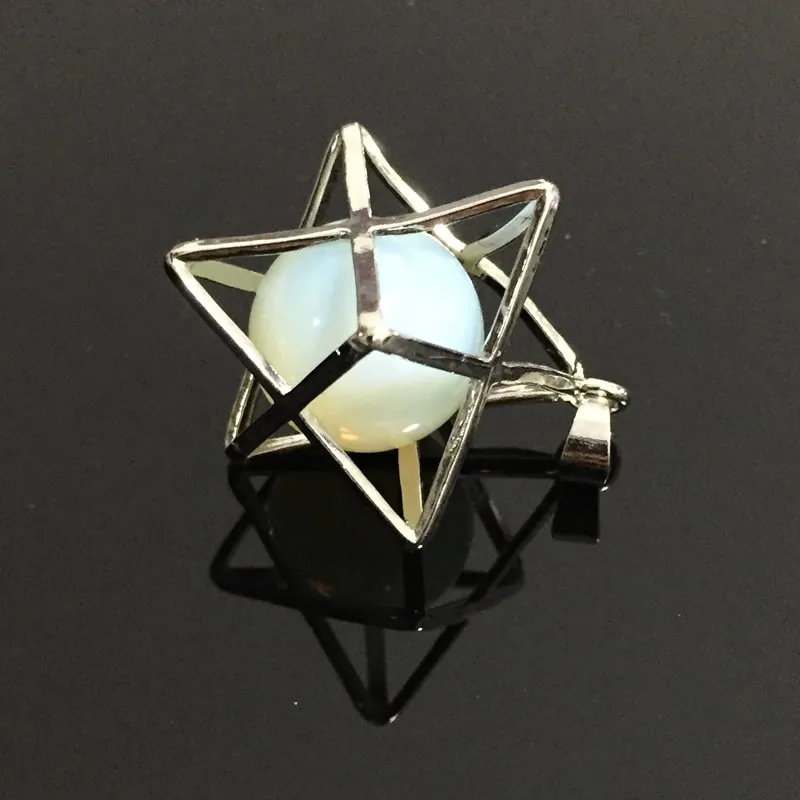 Ретро Подвески Merkaba Religion натуральный камень Reiki исцеляющий кулон полые звезды