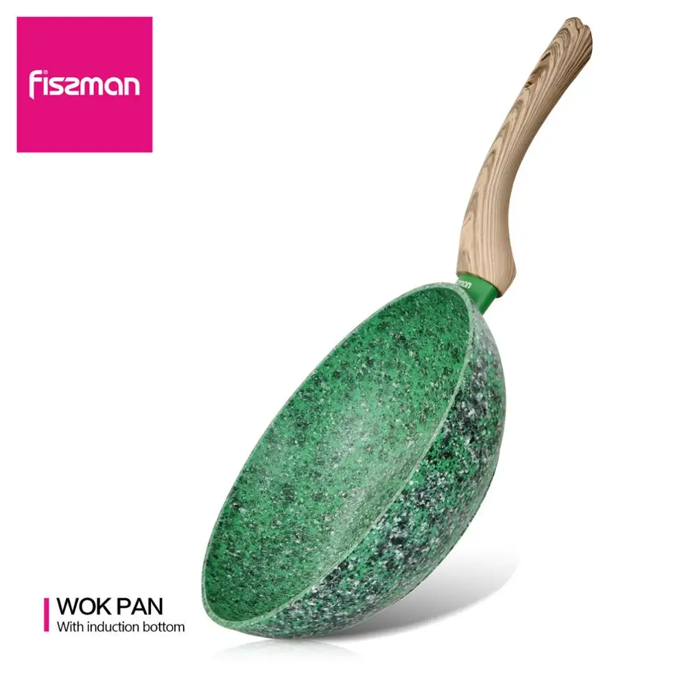 

Fissman MALACHITE Series Wok Pan 3 Layers Non-stick Marble Coating Forged Aluminum Gas and Induction Cooker