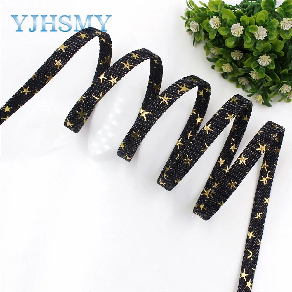 YJHSMY I-19413-983, 3/8 ''(10 мм), 5 ярдов Перемычка джинсовая Серия ткани, ленты ремесла лук кепки аксессуары и DIY украшения ручной работы