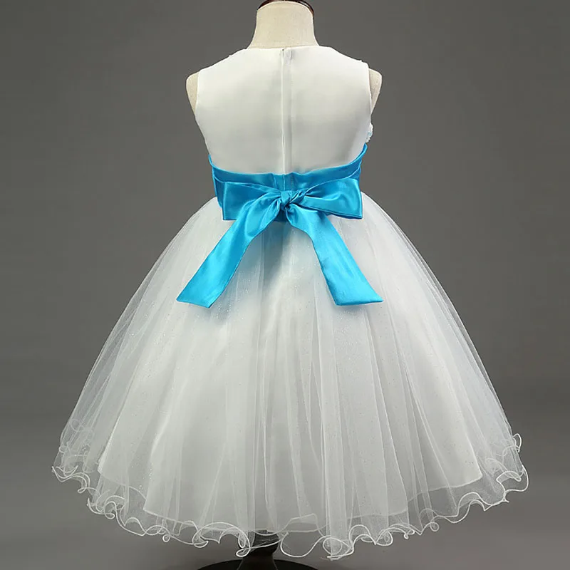 

U-SWEAR 2020 New Arrival Kid Flower Girl Dresses Flower Lace O-neck Sleeveless Pearls Beaded Chiffon Ball Gown Pageant Dresses